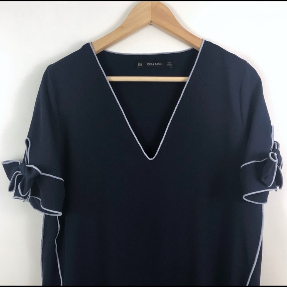 Zara basic navy mini dress - Picture 4 of 4